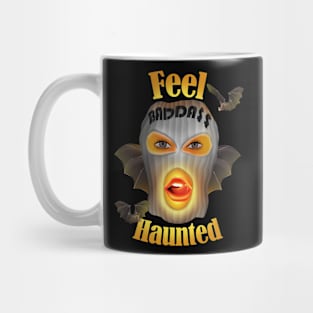 girls halloween, feel haunted girl glowing with bats Mug